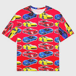 Мужская футболка оверсайз Спортивные машины