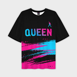 Мужская футболка оверсайз Queen Neon Gradient