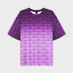 Футболка оверсайз мужская Фиолетово-розовый геометрический узор Градиент, цвет: 3D-принт