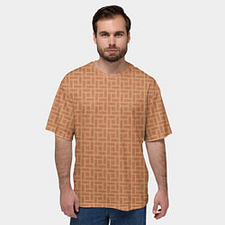 Футболка оверсайз мужская Кофейные плитки, цвет: 3D-принт — фото 2