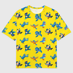 Футболка оверсайз мужская Мультяшные птицы, цвет: 3D-принт