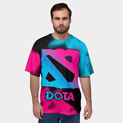 Футболка оверсайз мужская Dota Neon Gradient, цвет: 3D-принт — фото 2