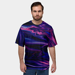 Футболка оверсайз мужская Фиолетово-розовый абстрактный узор, цвет: 3D-принт — фото 2
