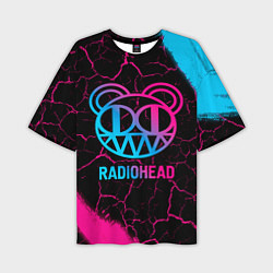 Футболка оверсайз мужская Radiohead - neon gradient, цвет: 3D-принт