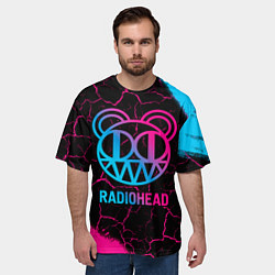 Футболка оверсайз мужская Radiohead - neon gradient, цвет: 3D-принт — фото 2
