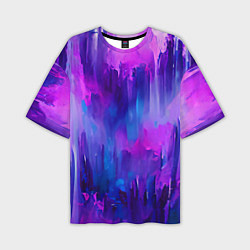 Футболка оверсайз мужская Purple splashes, цвет: 3D-принт