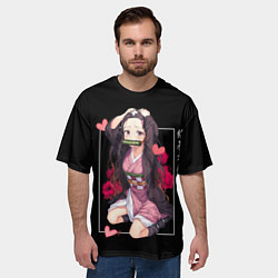 Футболка оверсайз мужская NEZUKO CHAAN, цвет: 3D-принт — фото 2