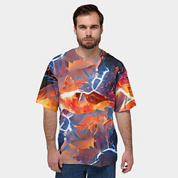 Футболка оверсайз мужская Fire thunder, цвет: 3D-принт — фото 2