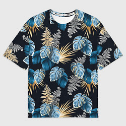 Футболка оверсайз мужская Свет неоновых листьев, цвет: 3D-принт