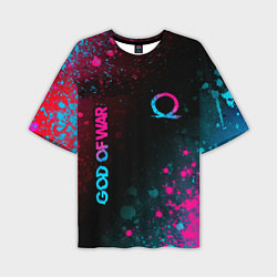 Мужская футболка оверсайз God of War - neon gradient