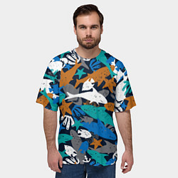 Футболка оверсайз мужская Акула и другие обитатели океана, цвет: 3D-принт — фото 2