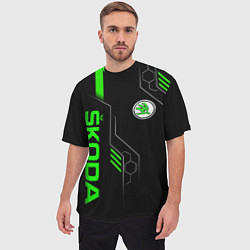 Футболка оверсайз мужская SKODA - БРОНЯ БУДУЩЕГО, цвет: 3D-принт — фото 2
