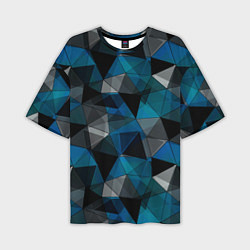 Мужская футболка оверсайз Сине-черный геометрический