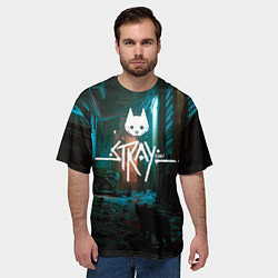 Футболка оверсайз мужская Stray - киберпанк, цвет: 3D-принт — фото 2