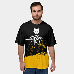 Футболка оверсайз мужская Stray - одинокий кот, цвет: 3D-принт — фото 2