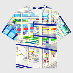 Футболка оверсайз мужская Счастливый город, цвет: 3D-принт