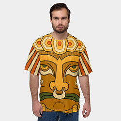 Футболка оверсайз мужская Polynesian tiki CALM, цвет: 3D-принт — фото 2