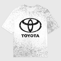 Мужская футболка оверсайз Toyota с потертостями на светлом фоне