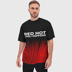 Футболка оверсайз мужская Red Hot Chili Peppers red plasma, цвет: 3D-принт — фото 2
