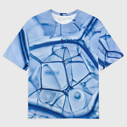 Футболка оверсайз мужская Абстрактная синяя ледяная броня, цвет: 3D-принт