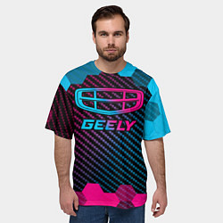 Футболка оверсайз мужская Geely - neon gradient, цвет: 3D-принт — фото 2
