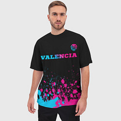 Футболка оверсайз мужская Valencia - neon gradient: символ сверху, цвет: 3D-принт — фото 2