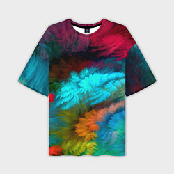 Мужская футболка оверсайз Colorful Explosion