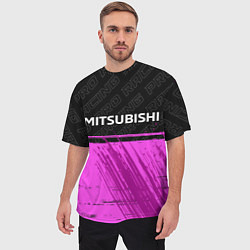 Футболка оверсайз мужская Mitsubishi pro racing: символ сверху, цвет: 3D-принт — фото 2