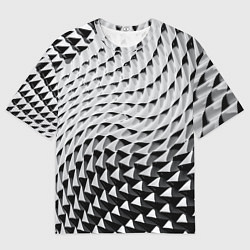 Мужская футболка оверсайз Серебряная ребристая поверхность