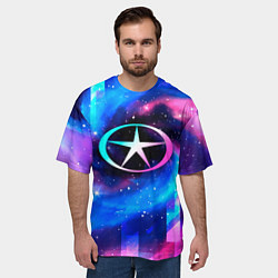 Футболка оверсайз мужская JAC неоновый космос, цвет: 3D-принт — фото 2