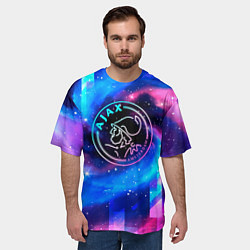 Футболка оверсайз мужская Ajax неоновый космос, цвет: 3D-принт — фото 2