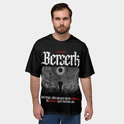 Футболка оверсайз мужская Гатс Аниме Манга Берсерк Тьма, цвет: 3D-принт — фото 2