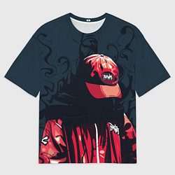 Футболка оверсайз мужская Без лица и в кепке, цвет: 3D-принт