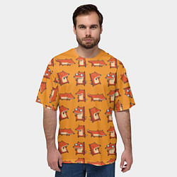 Футболка оверсайз мужская Лисички - такие лисички, цвет: 3D-принт — фото 2