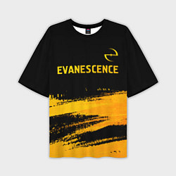 Мужская футболка оверсайз Evanescence - gold gradient: символ сверху