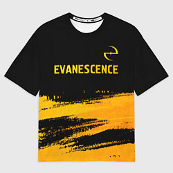 Футболка оверсайз мужская Evanescence - gold gradient: символ сверху, цвет: 3D-принт
