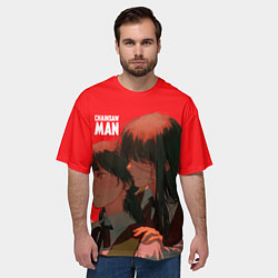 Футболка оверсайз мужская Человек-бензопила: гибрид Митака, цвет: 3D-принт — фото 2