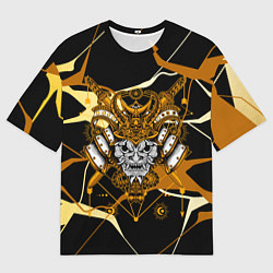 Футболка оверсайз мужская Золотая маска демона, цвет: 3D-принт