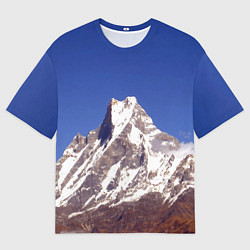 Футболка оверсайз мужская Мачапучаре, священная гора - дом бога Шивы, закрыт, цвет: 3D-принт