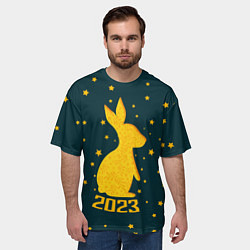Футболка оверсайз мужская Год кролика - 2023, цвет: 3D-принт — фото 2