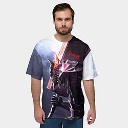 Футболка оверсайз мужская Берсерк С Мечечём На Плече, цвет: 3D-принт — фото 2