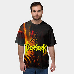 Футболка оверсайз мужская Берсерк Гатс В Горящем Лесу, цвет: 3D-принт — фото 2