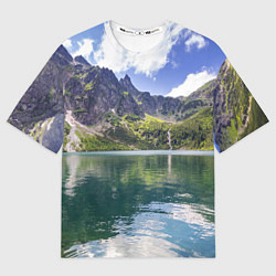 Мужская футболка оверсайз Прозрачное горное озеро