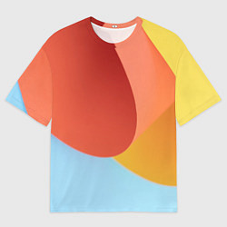 Мужская футболка оверсайз Абстрактные разноцветные листы