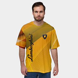 Футболка оверсайз мужская Lamborghini - абстракция, цвет: 3D-принт — фото 2