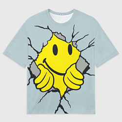 Футболка оверсайз мужская Chinatown market - smiley destroyer, цвет: 3D-принт