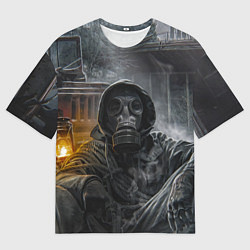 Футболка оверсайз мужская STALKER На Привале В Припяти, цвет: 3D-принт