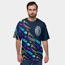 Футболка оверсайз мужская AC Milan градиентные мячи, цвет: 3D-принт — фото 2