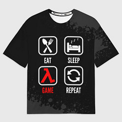 Футболка оверсайз мужская Eat, sleep, Half-Life, repeat, цвет: 3D-принт
