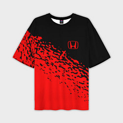 Мужская футболка оверсайз Honda - красные брызги